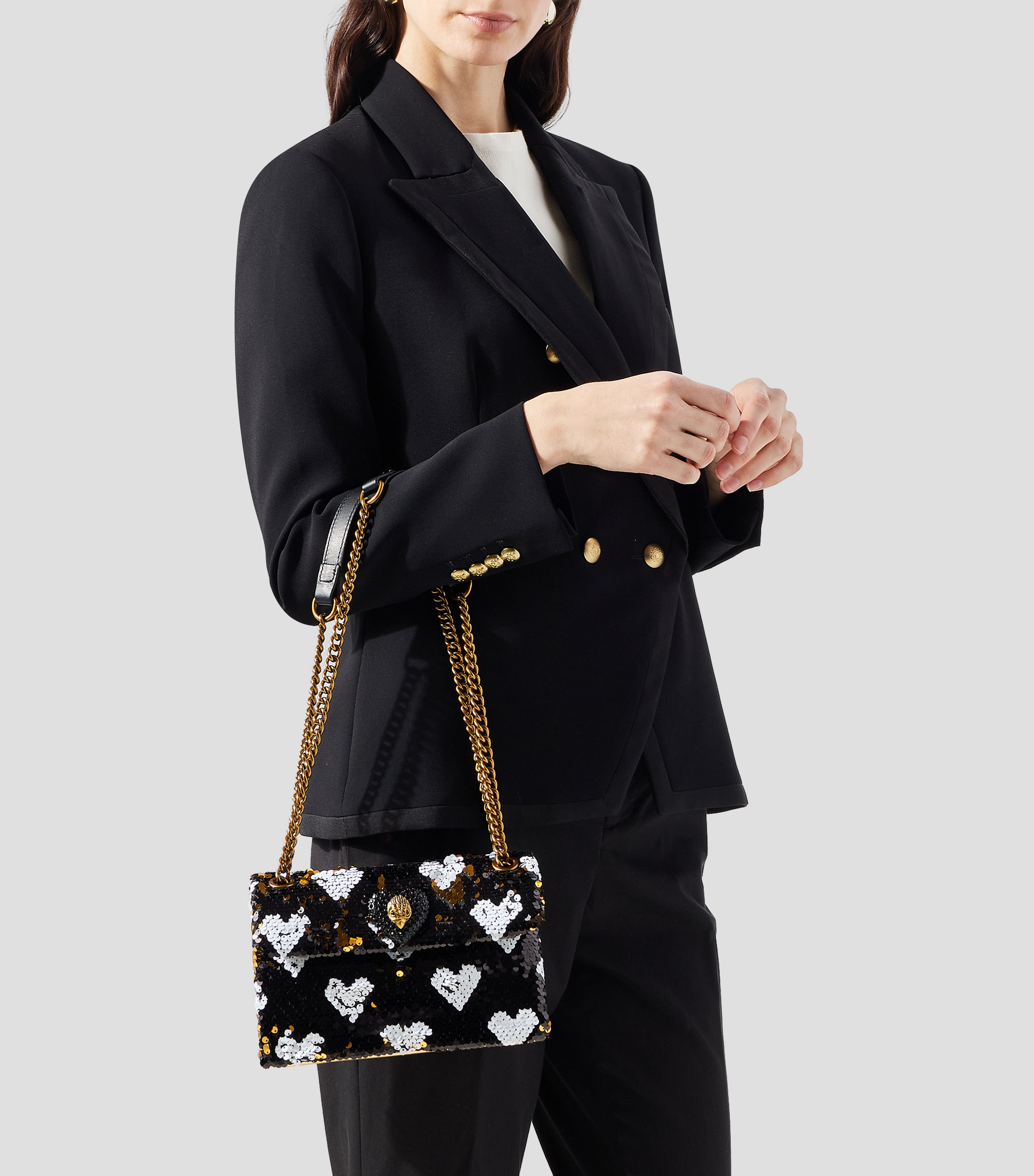 Bolsa shoulder con corazones Mujer